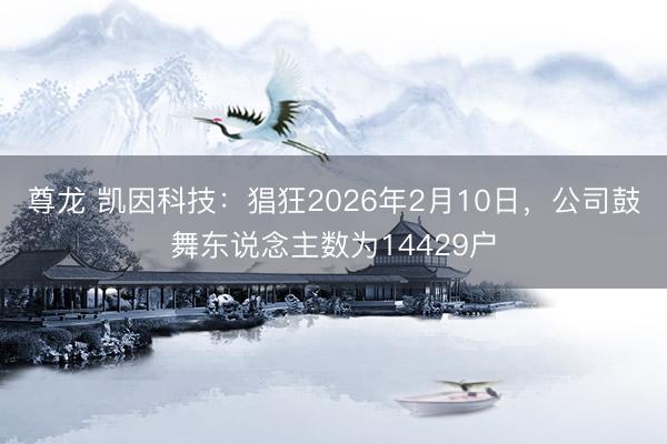 尊龙 凯因科技：猖狂2026年2月10日，公司鼓舞东说念主数为14429户