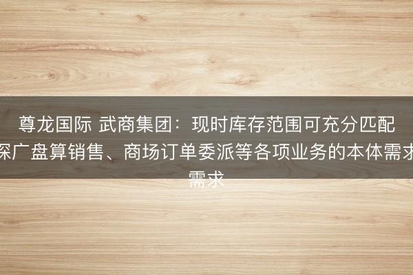 尊龙国际 武商集团：现时库存范围可充分匹配深广盘算销售、商场订单委派等各项业务的本体需求