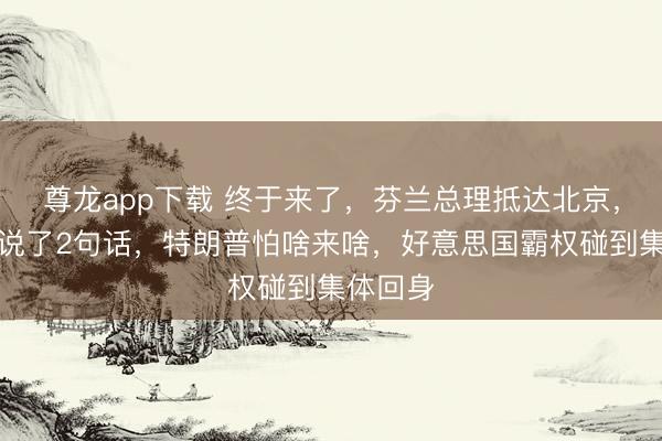 尊龙app下载 终于来了，芬兰总理抵达北京，欢腾地说了2句话，特朗普怕啥来啥，好意思国霸权碰到集体回身