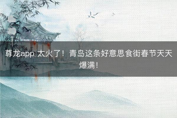 尊龙app 太火了!青岛这条好意思食街春节天天爆满!