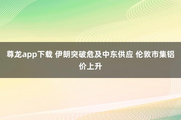 尊龙app下载 伊朗突破危及中东供应 伦敦市集铝价上升