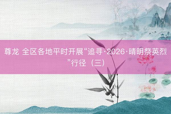 尊龙 全区各地平时开展“追寻·2026·晴明祭英烈”行径（三）
