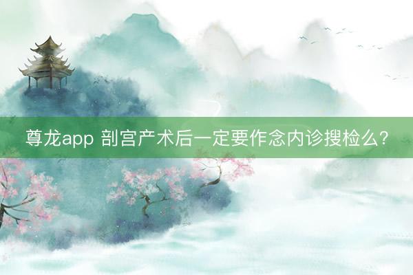 尊龙app 剖宫产术后一定要作念内诊搜检么?