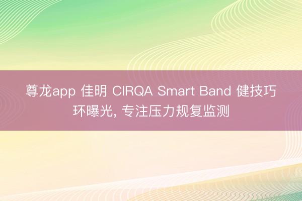 尊龙app 佳明 CIRQA Smart Band 健技巧环曝光， 专注压力规复监测