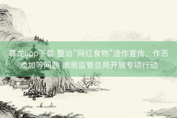 尊龙app下载 整治“网红食物”造作宣传、作恶添加等问题 阛阓监管总局开展专项行动