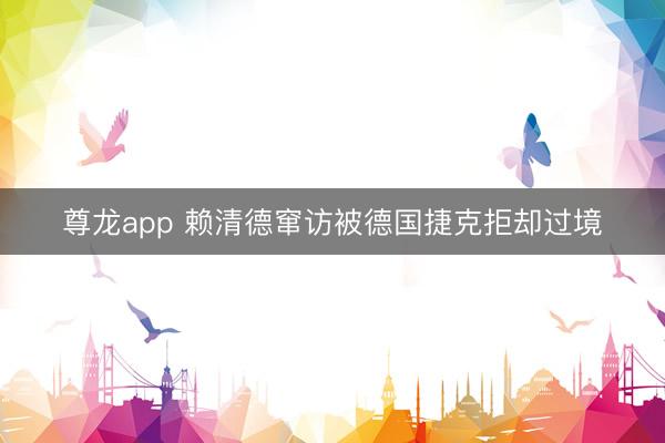 尊龙app 赖清德窜访被德国捷克拒却过境