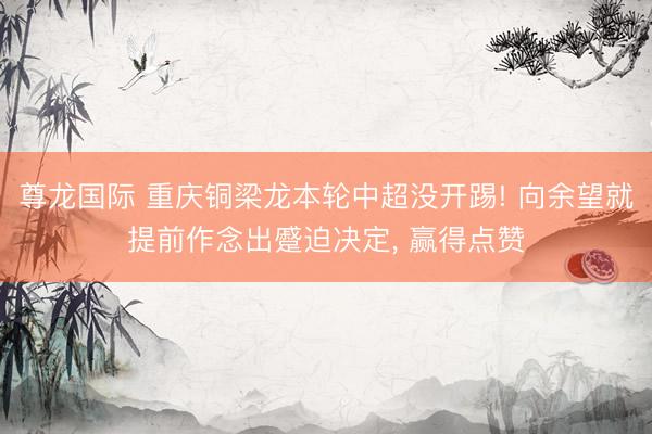 尊龙国际 重庆铜梁龙本轮中超没开踢! 向余望就提前作念出蹙迫决定， 赢得点赞